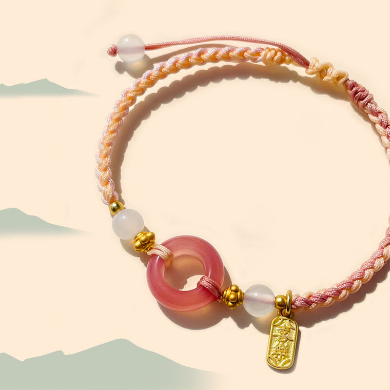 Nimara Ritual Peace And Joy Agate Peace Buckle Auspicious Handmade Braided Bracelet