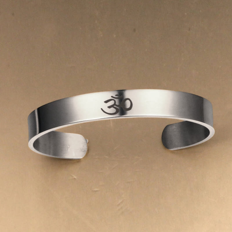 Nimara Ritual Tibetan OM Symbol Mindfulness Cuff Bracelet Bangle