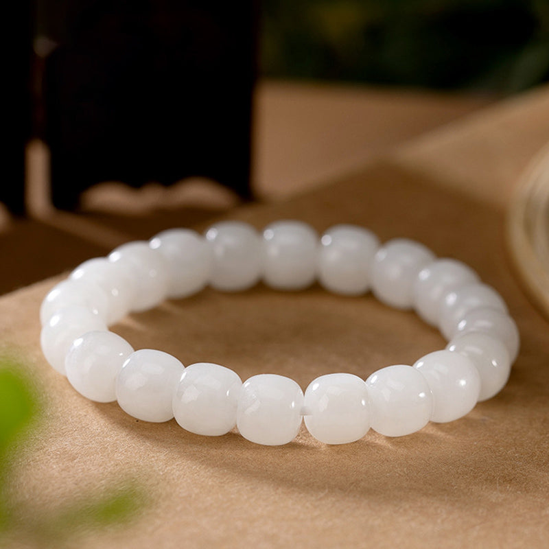 Nimara Ritual Hetian White Jade Happiness Blessing Bracelet