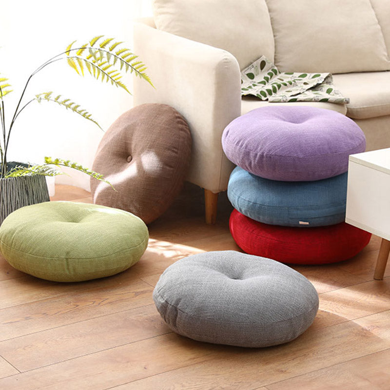 Nimara Ritual Lotus Simple Pattern Linen Meditation Seat Cushion Home Living Room Decoration