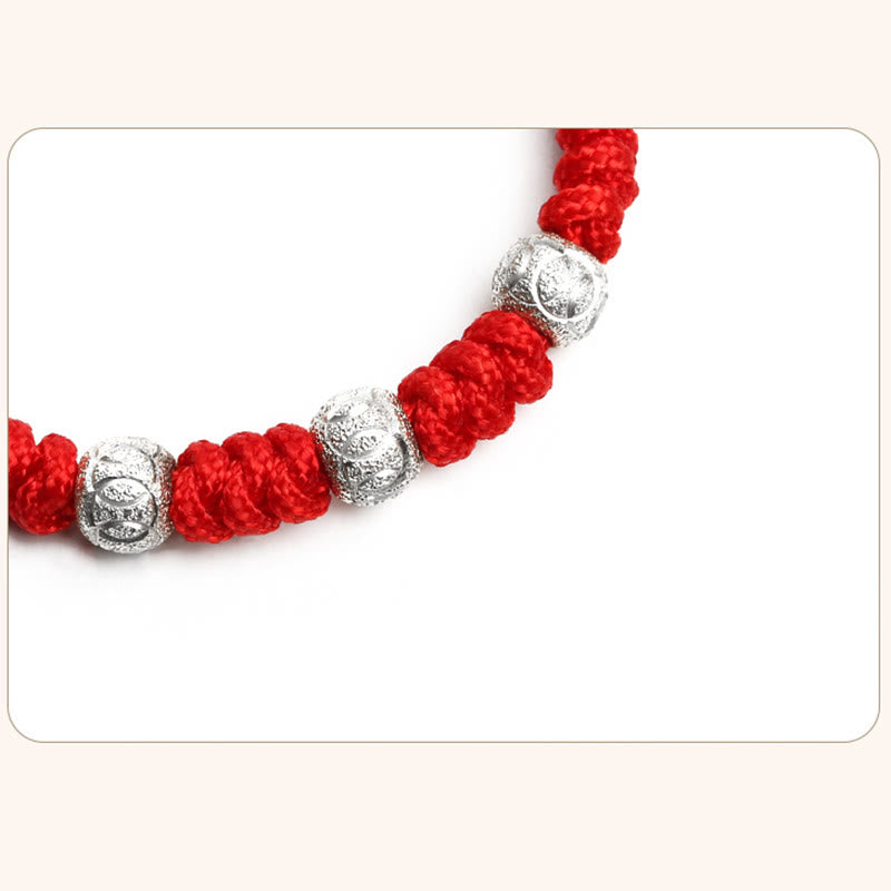 Nimara Ritual 925 Sterling Silver King Kong Knot Multicolored Red String Strength Handmade Braided Kids Child Bracelet