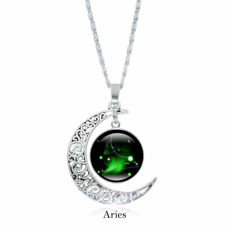 Nimara Ritual 12 Constellations of the Zodiac Moon Protection Necklace Chain Pendant