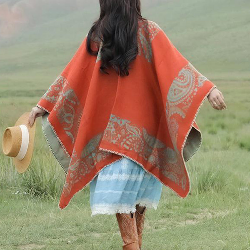 Nimara Ritual Tibetan Shawl Simple Pattern Winter Cozy Travel Scarf Wrap