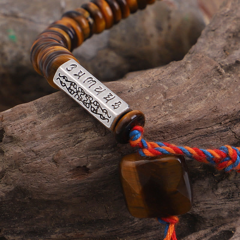 Nimara Ritual Tibetan Tiger Eye Om Mani Padme Hum Protection Power Bracelet