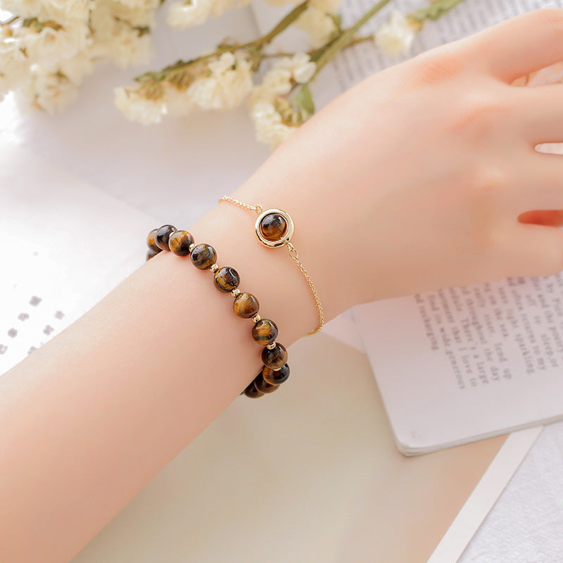 Nimara Ritual Sun Stone Strawberry Quartz Crystal Positive Bracelet