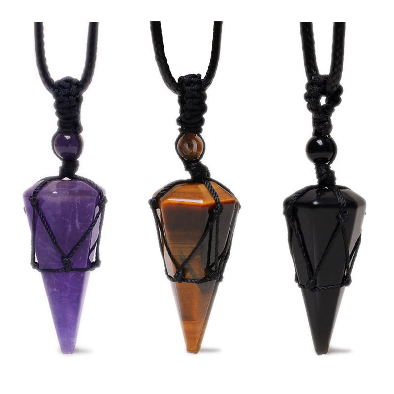 Nimara Ritual Natural Stone Pointed Pendant Necklace