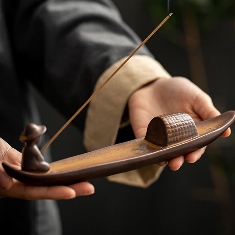 Nimara Ritual A Lonely Fisherman Afloat Ceramic Healing Incense Burner
