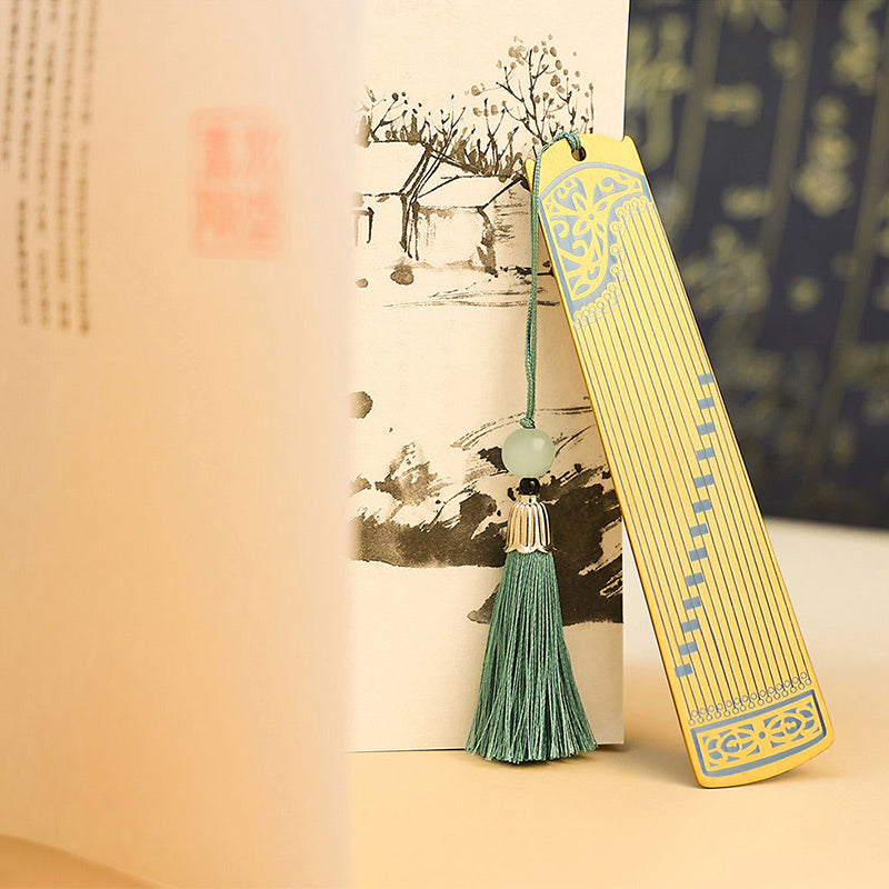 Nimara Ritual Classical Musical Instruments Pipa Guzheng Guqin Ruan Metal Bookmarks Tassel With Gift Box