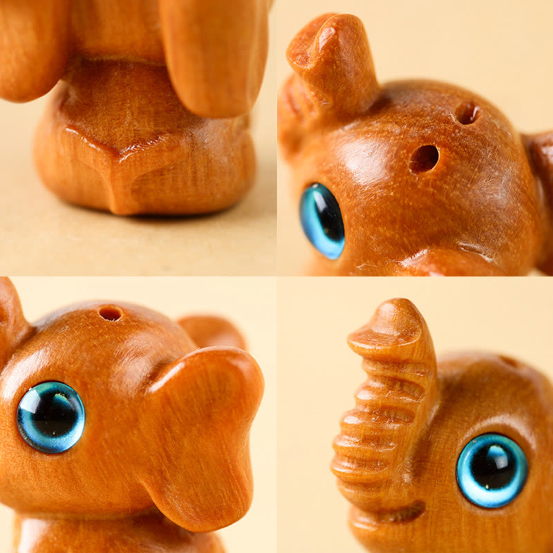 Nimara Ritual Sandalwood Small Leaf Red Sandalwood Green Sandalwood Lucky Mini Elephant Carved Protection Decoration