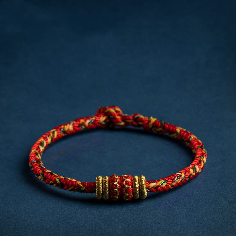 Nimara Ritual Tibet Handmade Chinese Zodiac Natal Buddha Luck Strength Braided String Bracelet