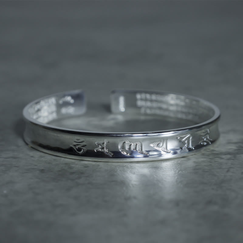 Nimara Ritual Tibetan Mantra White Copper Bracelet