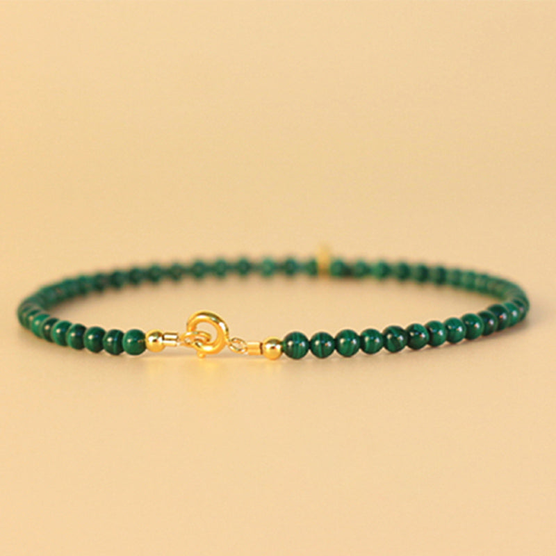 Nimara Ritual Natural Malachite Elephant Anti-Anxiety Charm Bracelet