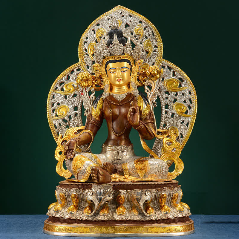 Nimara Ritual Bodhisattva Green Tara Hope Copper Statue Decoration