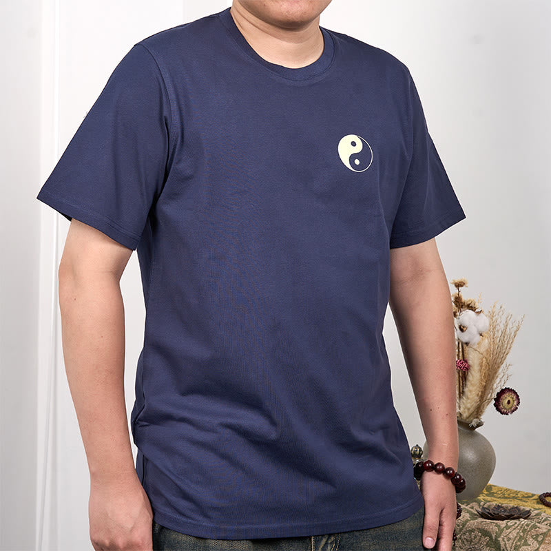 Nimara Ritual Men's Summer Round Neck Short Sleeve Yin Yang Cotton T-Shirt