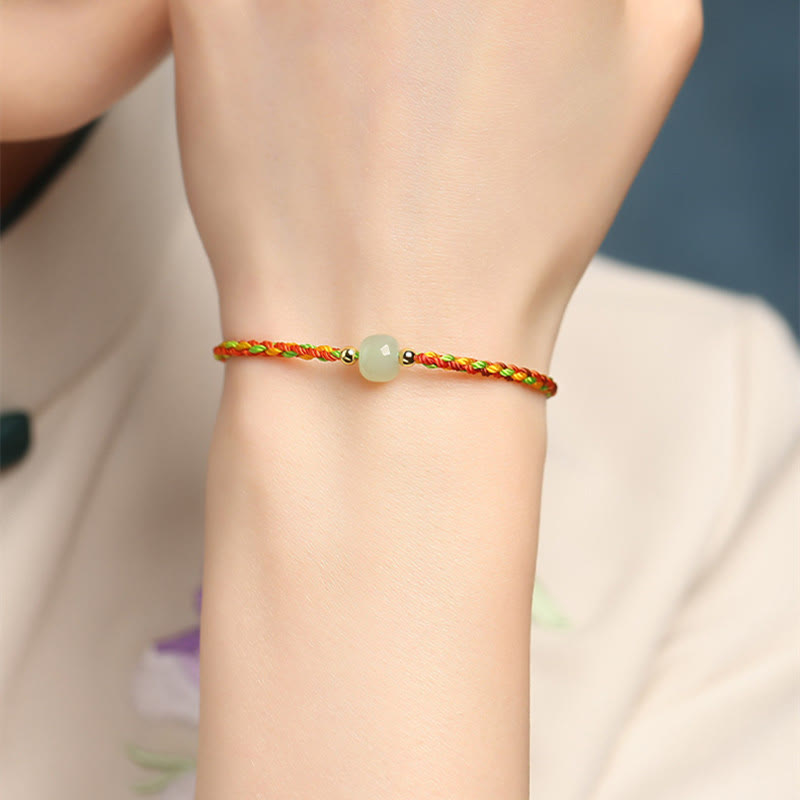 Nimara Ritual Colorful Rope Luck Jade Bead Abundance Bracelet