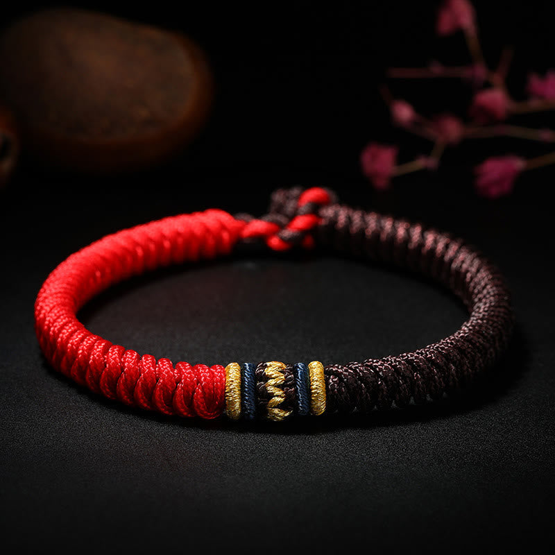 Nimara Ritual Tibetan Handmade Multicolored Thread King Kong Knot Strength Braid String Bracelet