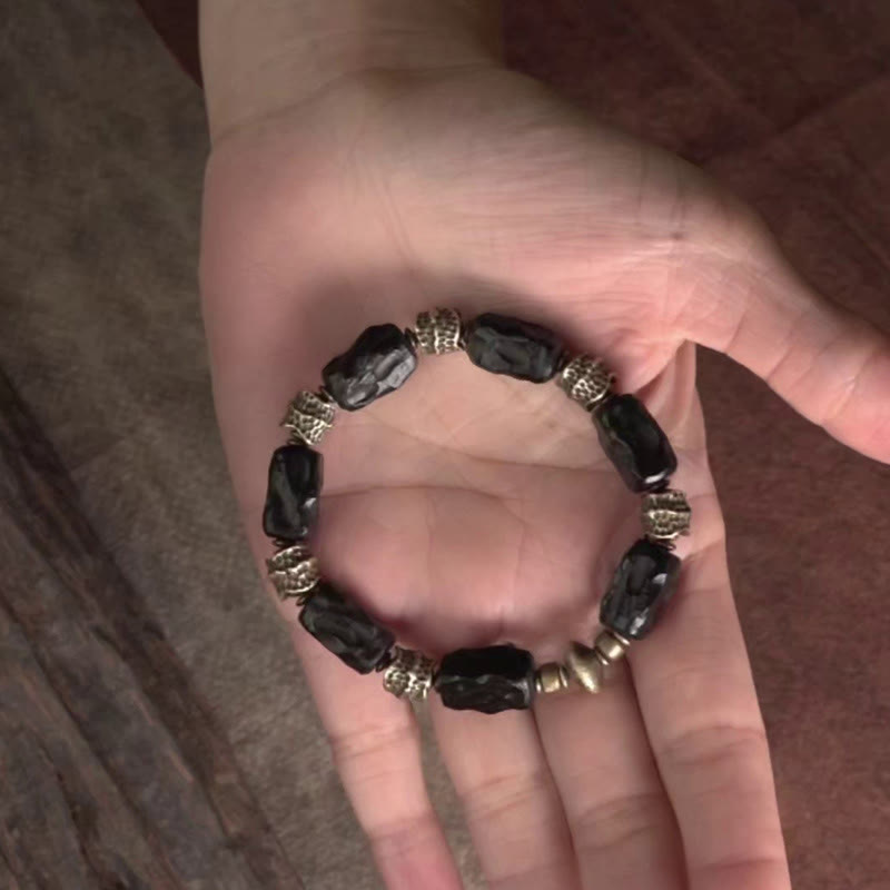 Nimara Ritual Tibetan Ebony Wood Copper Calm Peace Bracelet