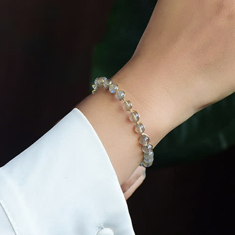 Nimara Ritual Natural Moonstone 14K Gold Plated Healing Positive Bracelet