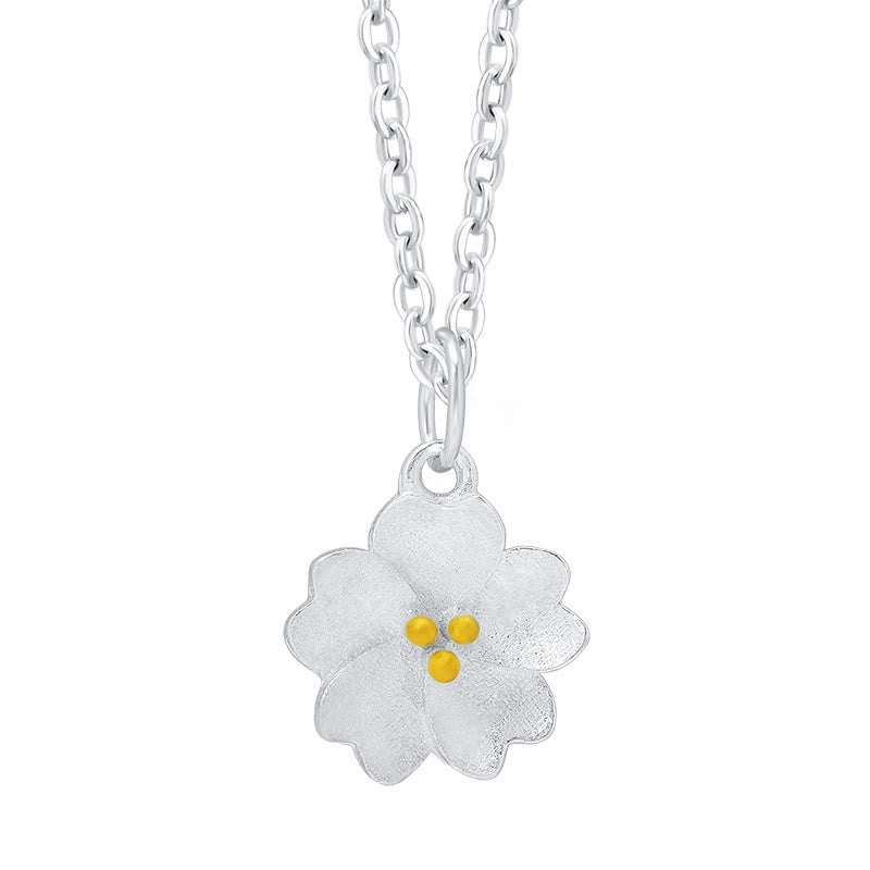 Nimara Ritual 925 Sterling Silver Cherry Blossom Flower Blessing Necklace Pendant