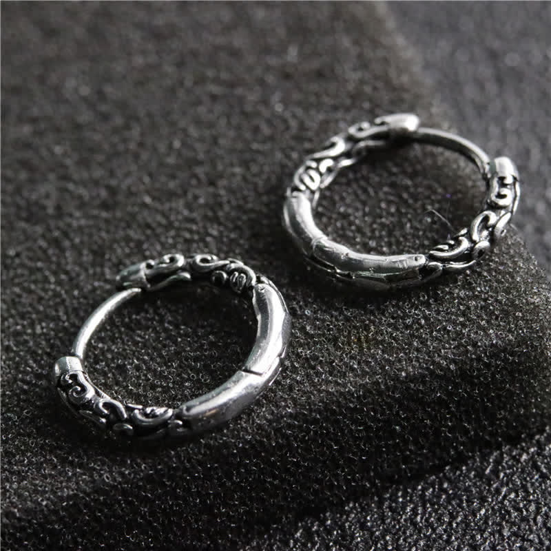 Nimara Ritual Viking Celtic Hoop Titanium Steel Balance Earrings