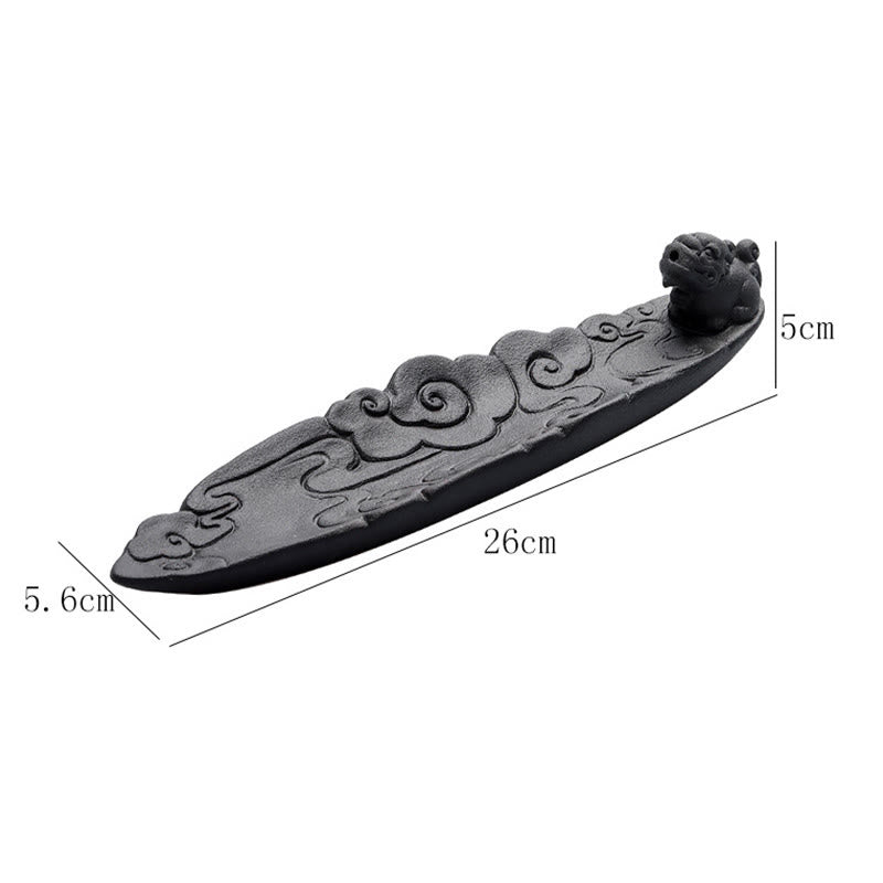 Nimara Ritual Auspicious Clouds Pixiu Healing Ceramic Stick Incense Burner Decoration