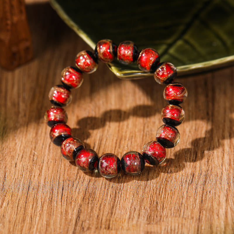 Nimara Ritual Tibetan Classic Liuli Glass Bead Luck Wealth Bracelet