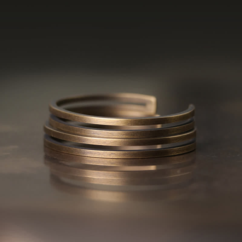 Nimara Ritual Rustic Copper Luck Viking Cuff Bracelet