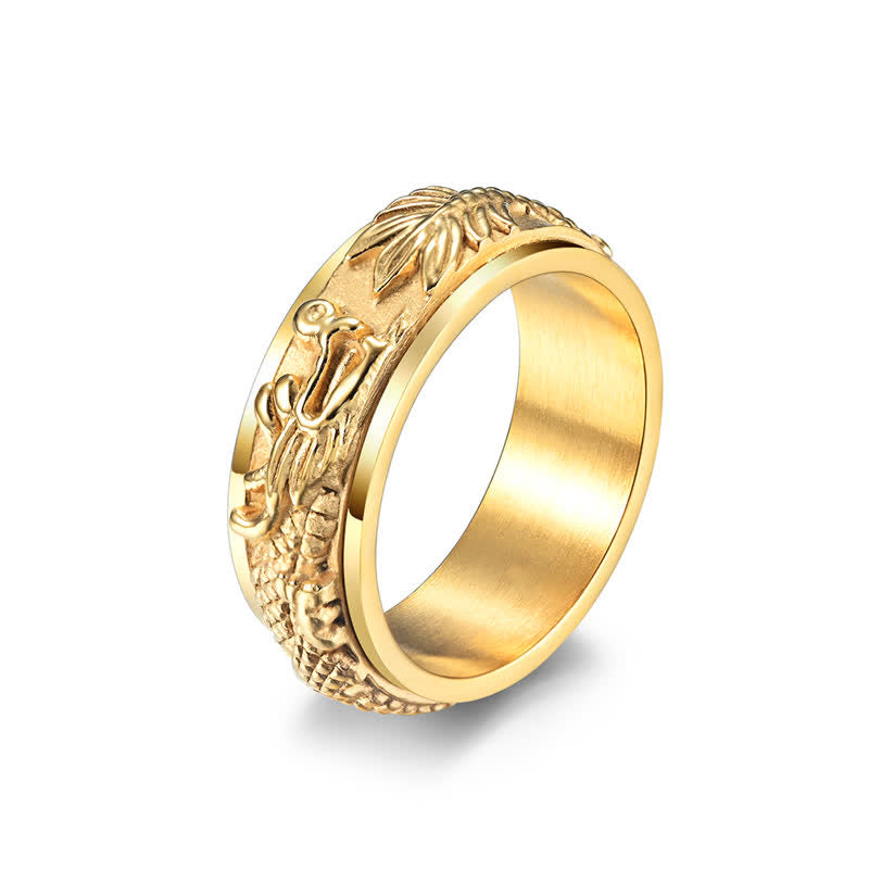 Nimara Ritual Dragon Titanium Steel Stimulation Rotatable Ring