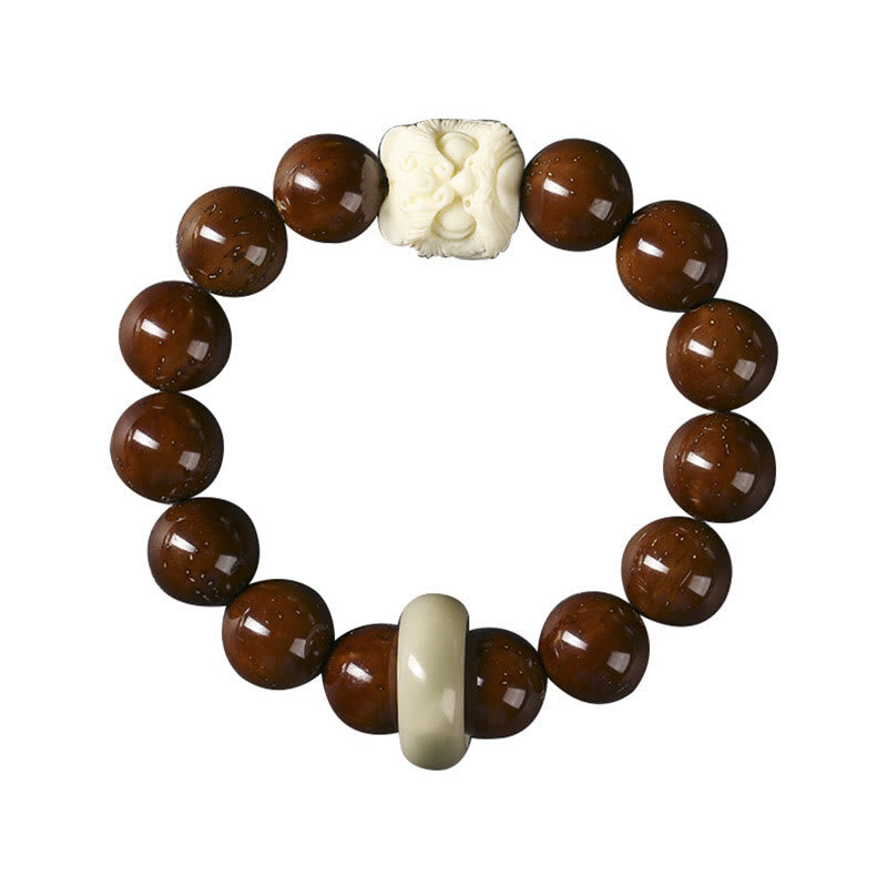 Nimara Ritual Purple Bodhi Seed Dancing Lion Wisdom Bracelet