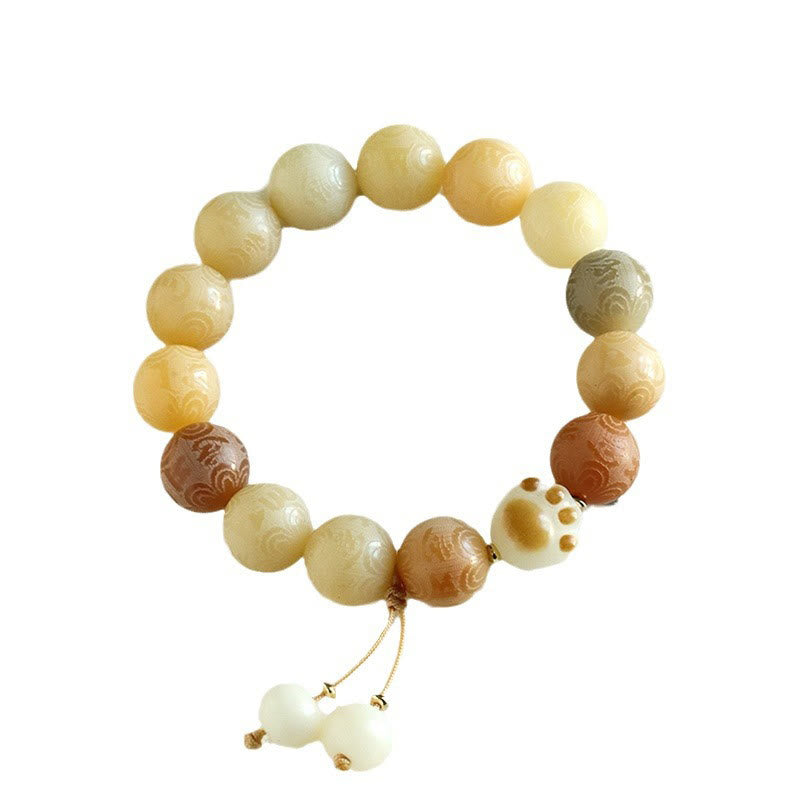 Nimara Ritual Bodhi Seed Om Mani Padme Hum Carved Harmony Bracelet
