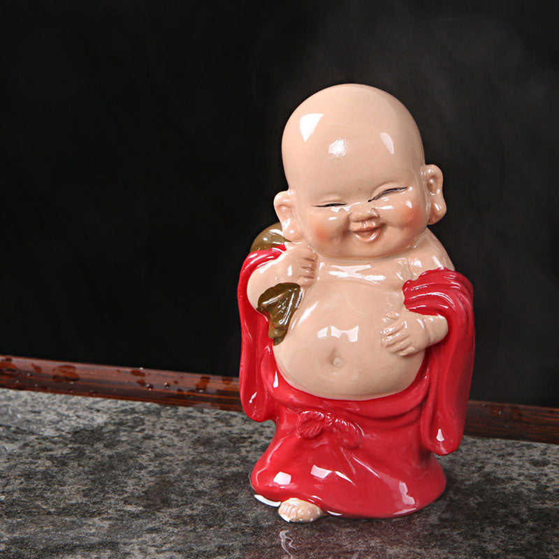 Nimara Ritual Color Changing Laughing Buddha Resin Tea Pet Wealth Home Figurine Decoration