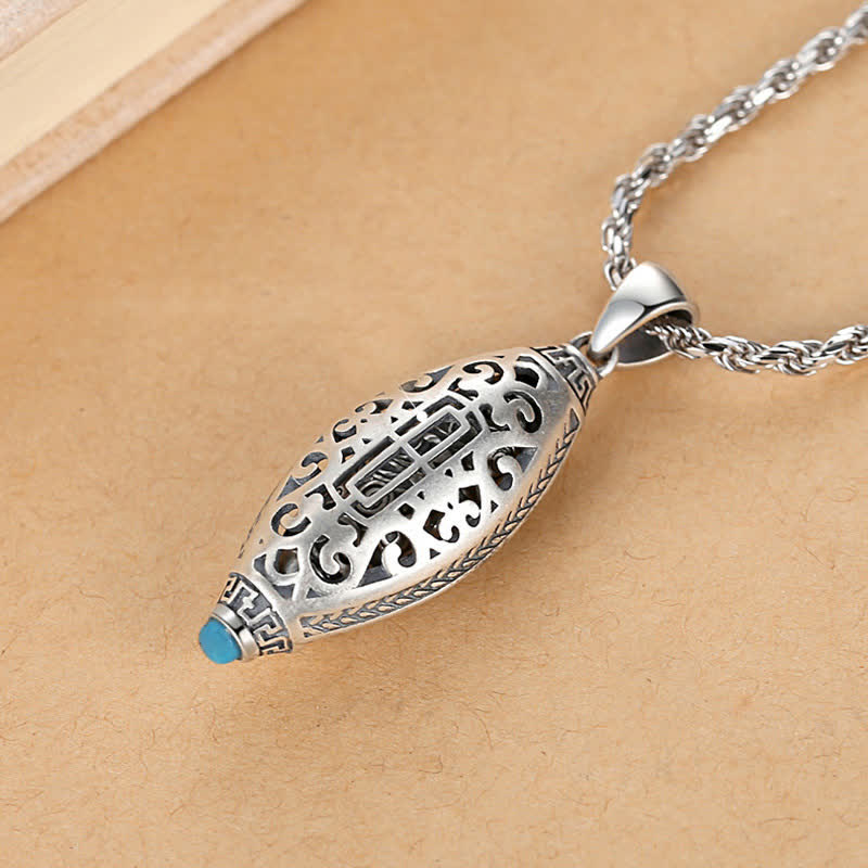Nimara Ritual Tibet Om Mani Padme Hum Protection Necklace Rotatable Pendant