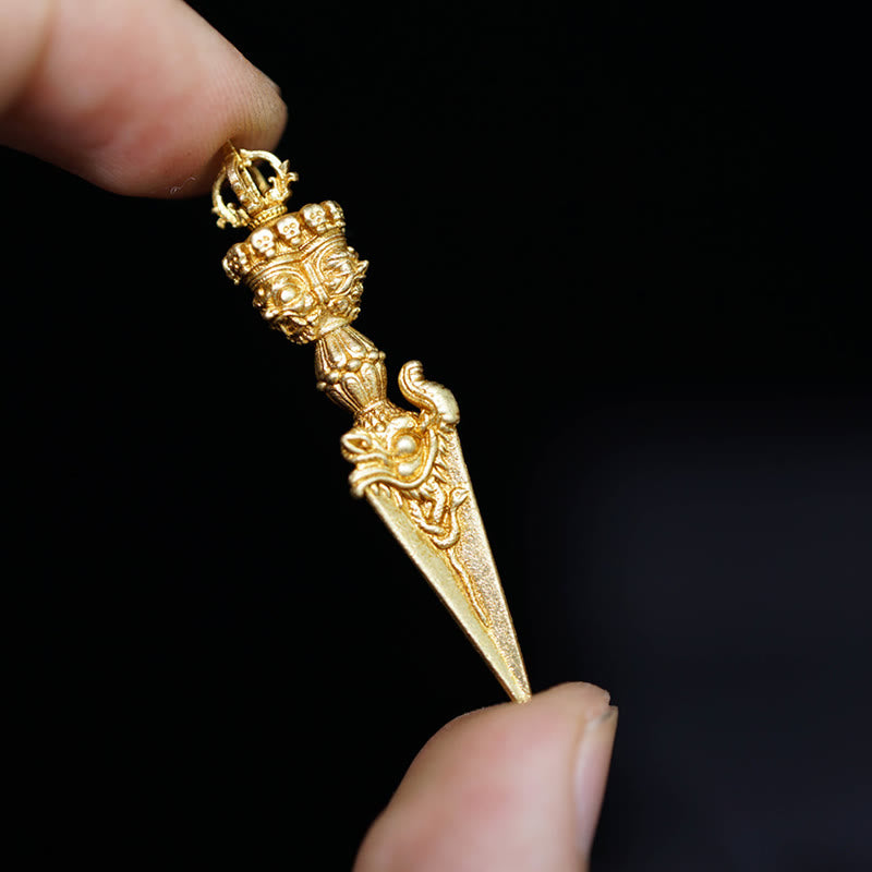 Nimara Ritual Tibet Dorje Vajra Engraved Spiritual Power Pendant Hanging Decoration