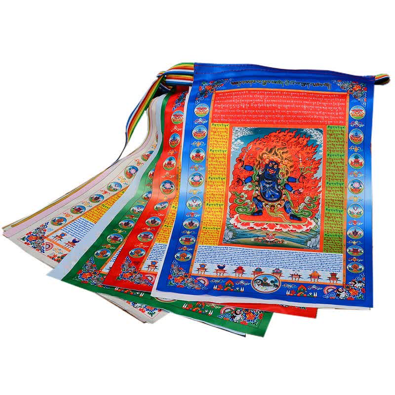 Nimara Ritual Tibetan 10 Colors Windhorse Buddha Healing Auspicious Outdoor Prayer Flag