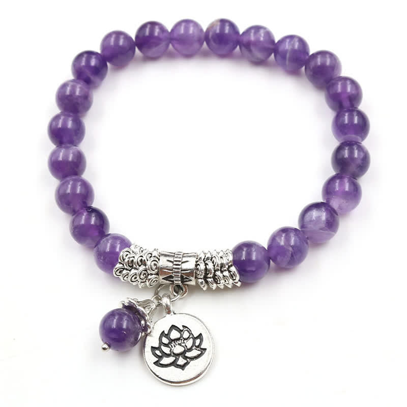 Nimara Ritual Amethyst Crystal Lotus Healing Balance Bracelet