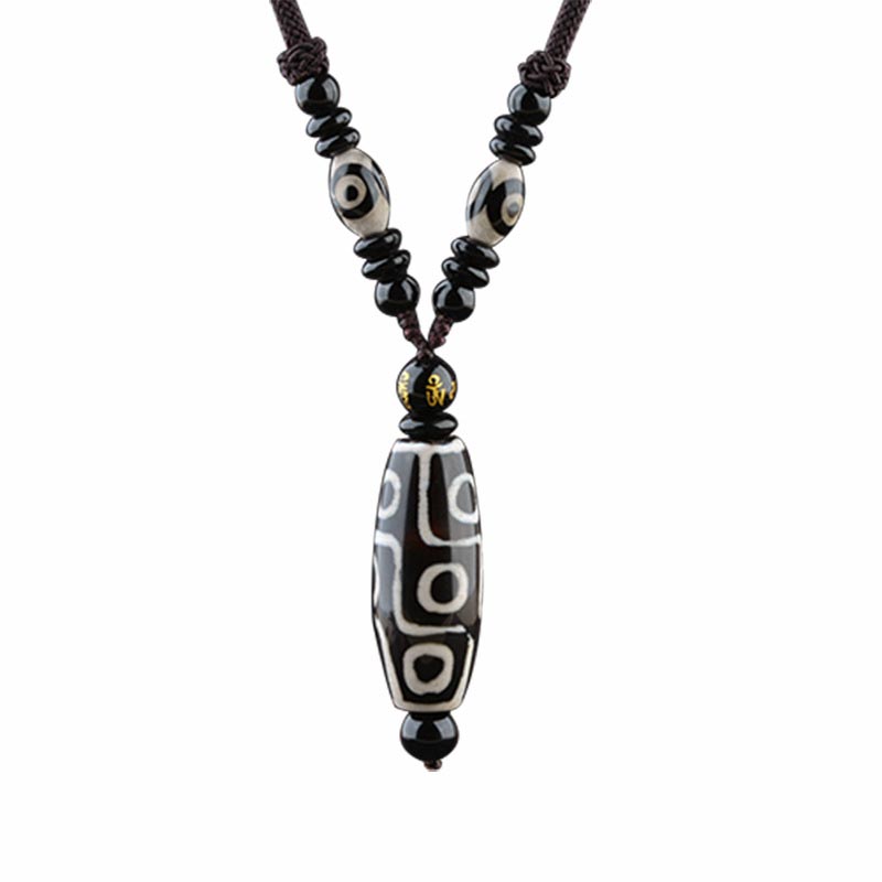 Nimara Ritual Nine-Eye Dzi Bead Wealth Protection Necklace