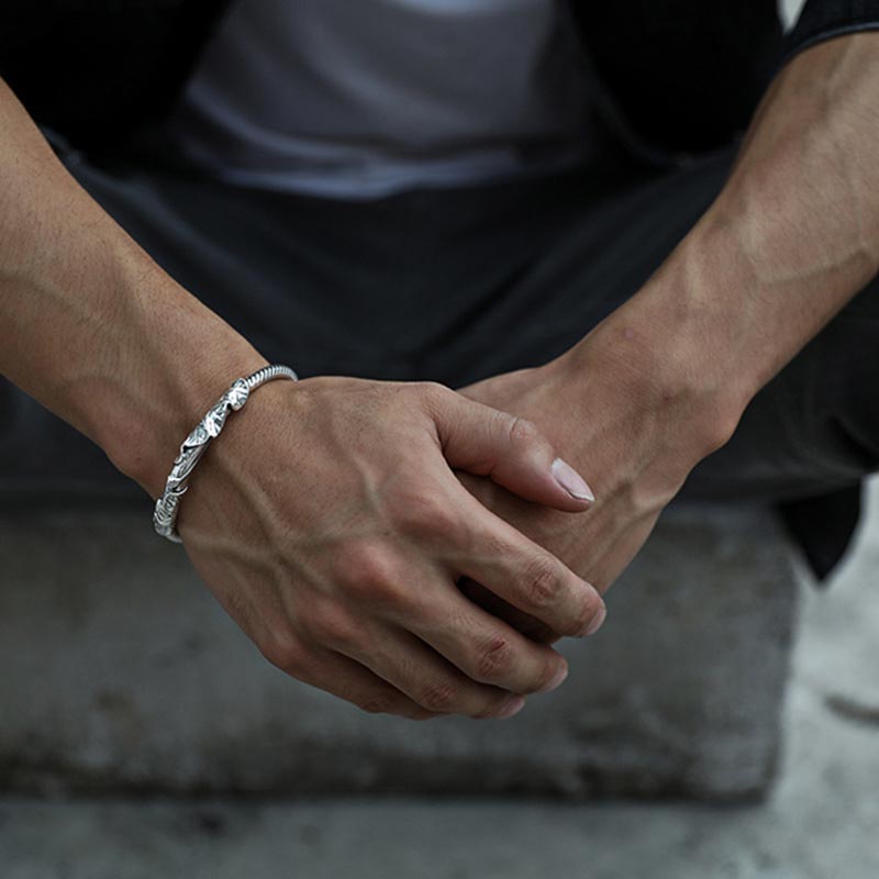 Nimara Ritual Tibetan Lotus White Copper Wealth Bracelet