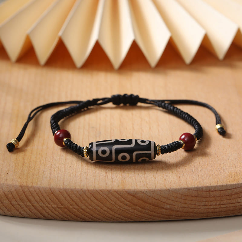 Nimara Ritual Handcrafted Tibetan Nine-eye Dzi Bead Protection Bracelet