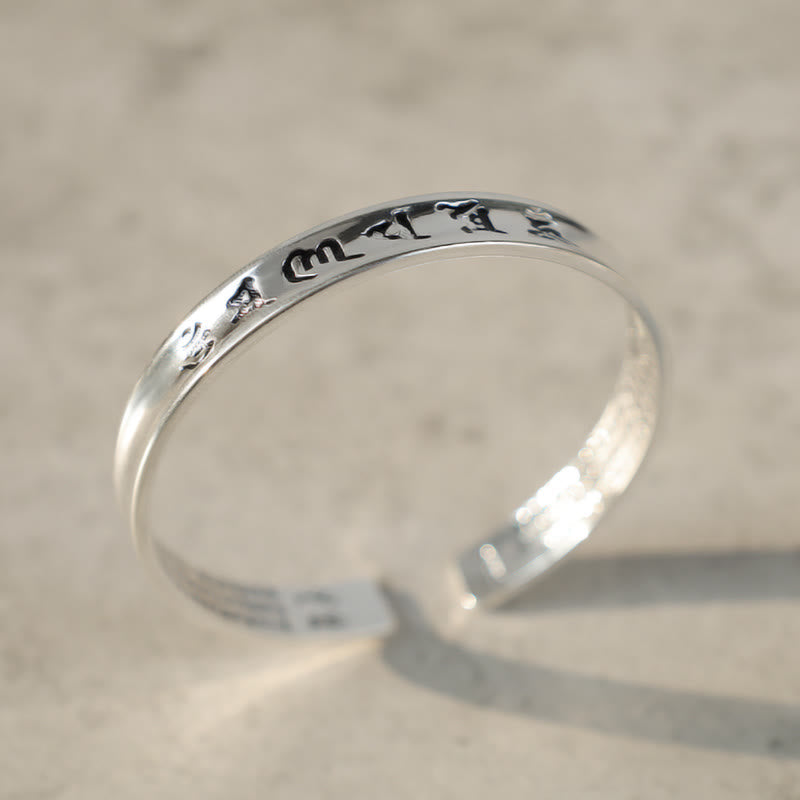 Nimara Ritual Tibetan Mantra White Copper Bracelet