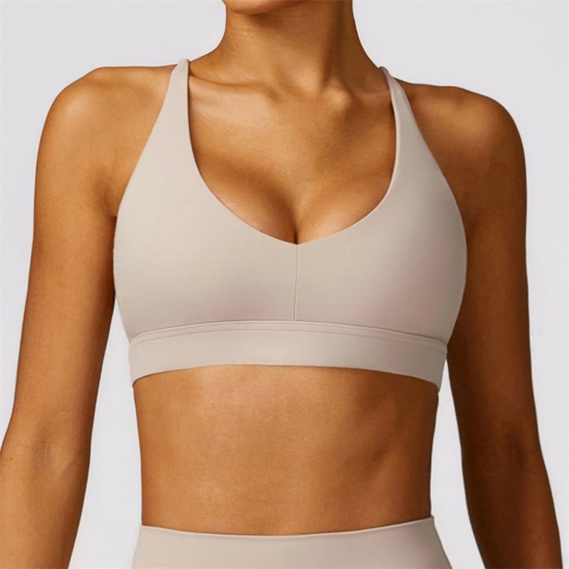 Nimara Ritual Gym Sports Yoga Backless Bra Crop Tank Top Breathable Shorts