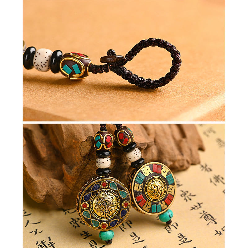 Nimara Ritual Tibetan Om Mani Padme Hum Bodhi Seed Peace Key Chain