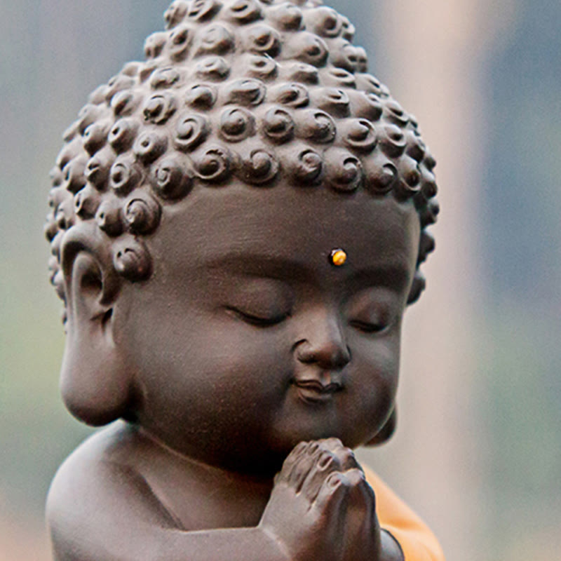 Nimara Ritual Small Buddha Serenity Purple Clay Home Desk Decoration