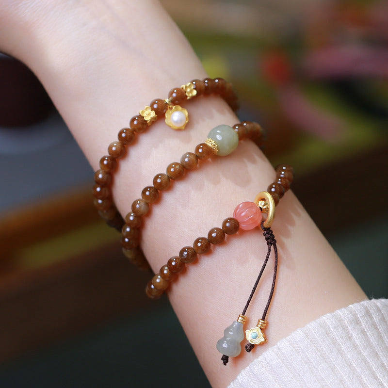 Nimara Ritual Jade Butterfly Gourd Prosperity Luck Bracelet Necklace
