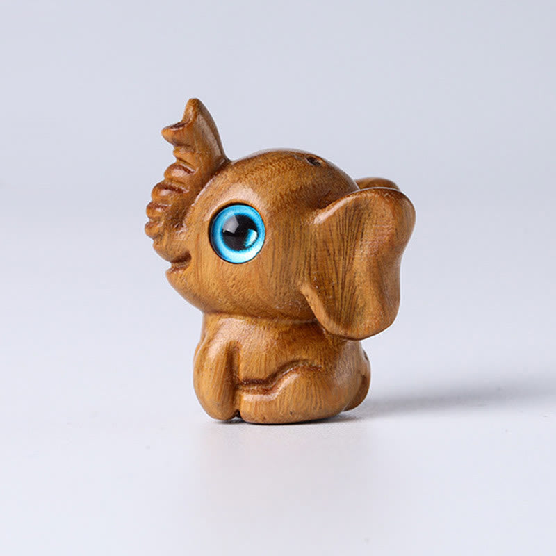 Nimara Ritual Sandalwood Small Leaf Red Sandalwood Green Sandalwood Lucky Mini Elephant Carved Protection Decoration