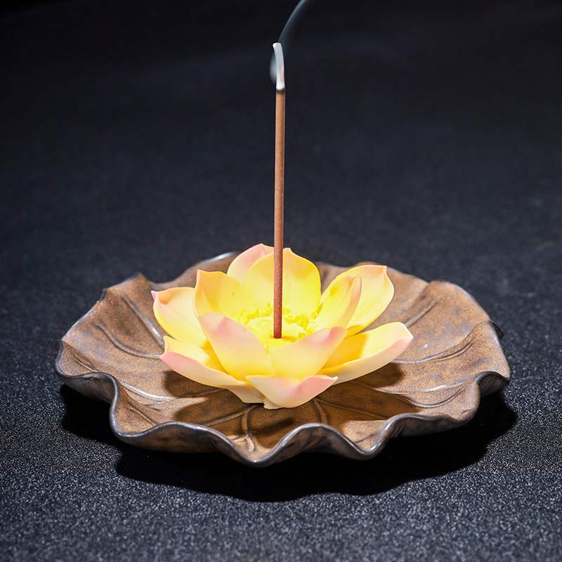 Nimara Ritual Tibetan Lotus Blessing Incense Burner Decoration