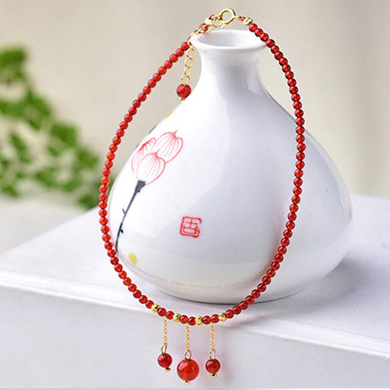Nimara Ritual Red Agate Confidence Calm Anklet