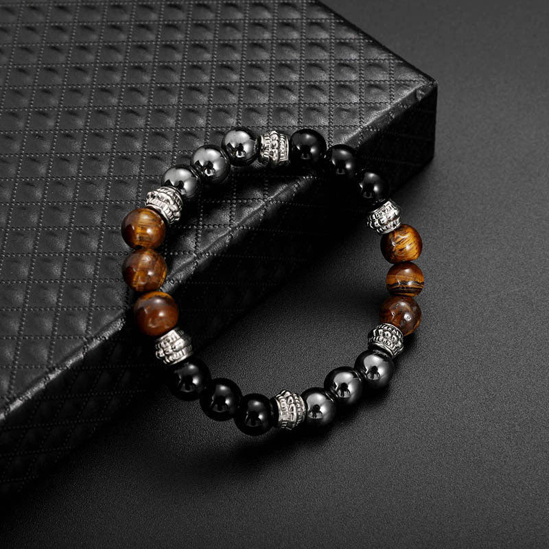 Nimara Ritual Tiger Eye and Hematite Good Luck and Healing Bracelet