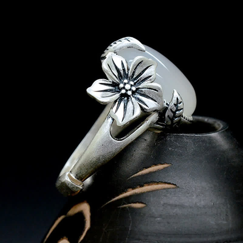 Nimara Ritual 990 Sterling Silver Natural Chalcedony Plum Positive Harmony Ring