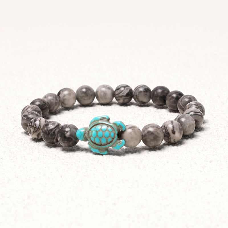 Nimara Ritual Natural Stone Sea Turtle Turquoise Blessing Bracelet
