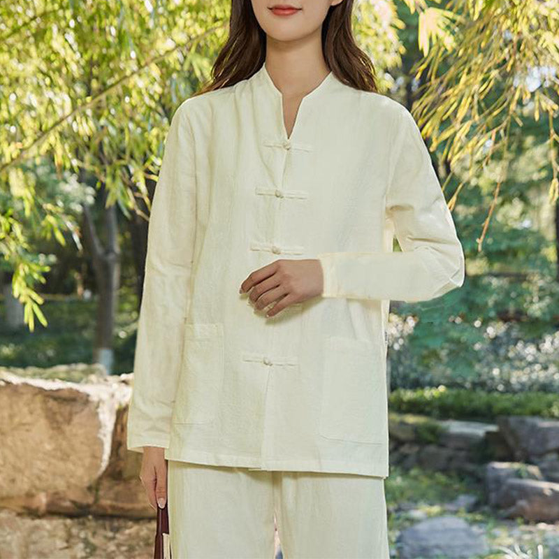 Nimara Ritual Spiritual Zen Practice Yoga Meditation Prayer Uniform Cotton Linen Clothing Women's Set